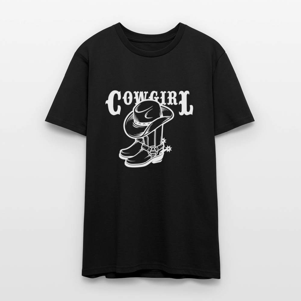 🤠✨ Wild & Free Unisex Organic T-Shirt – “COWGIRL” Graphic Tee 🌿💖 - black