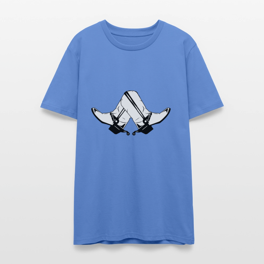 🤠👢 Step Into Style! Cowboy & Cowgirl Boots Unisex Organic T-Shirt 🌿✨ - bright blue