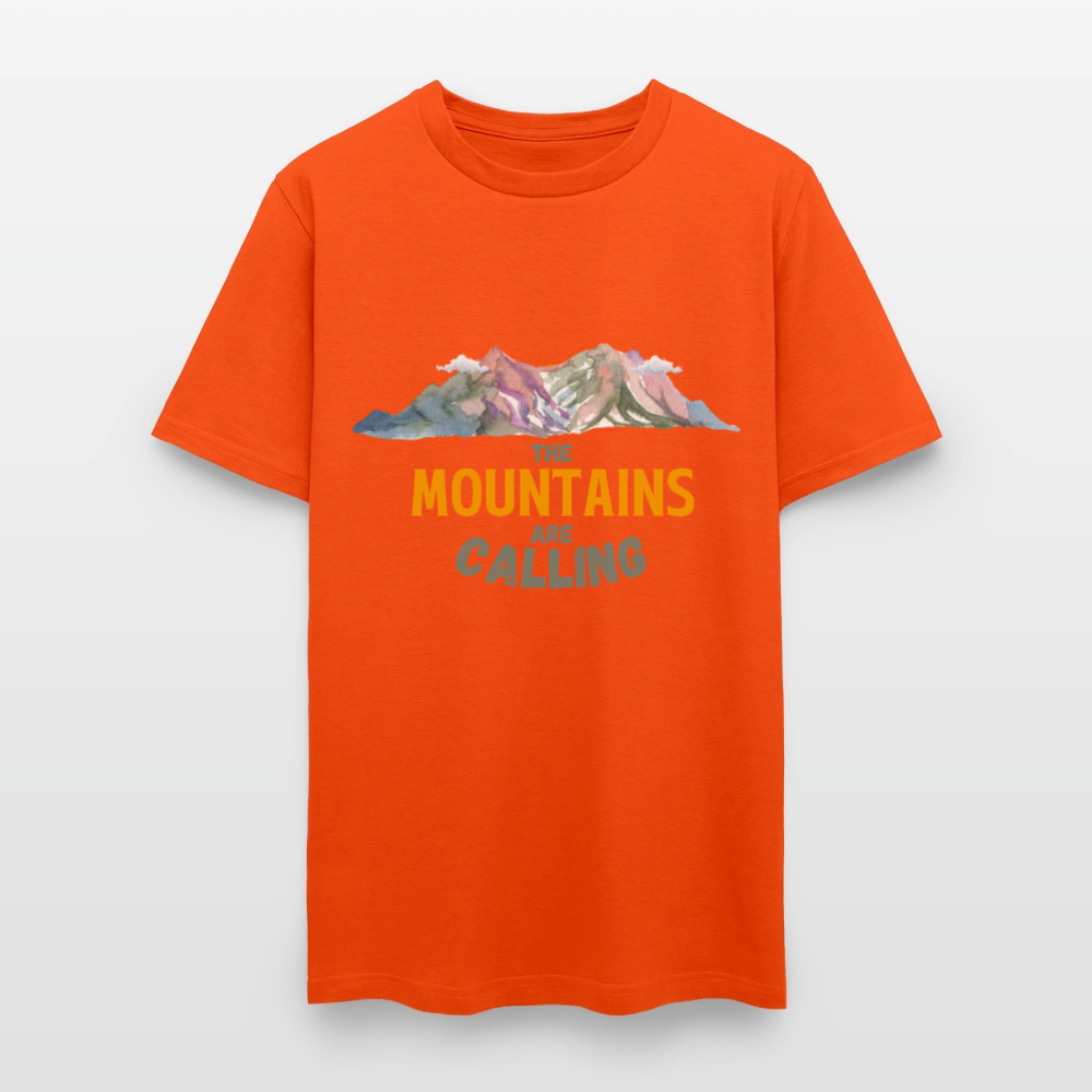 🏔️🌲 “The Mountains Are Calling” Unisex T-Shirt ⛰️✨ Adventure Awaits! 🌄💚 - orange