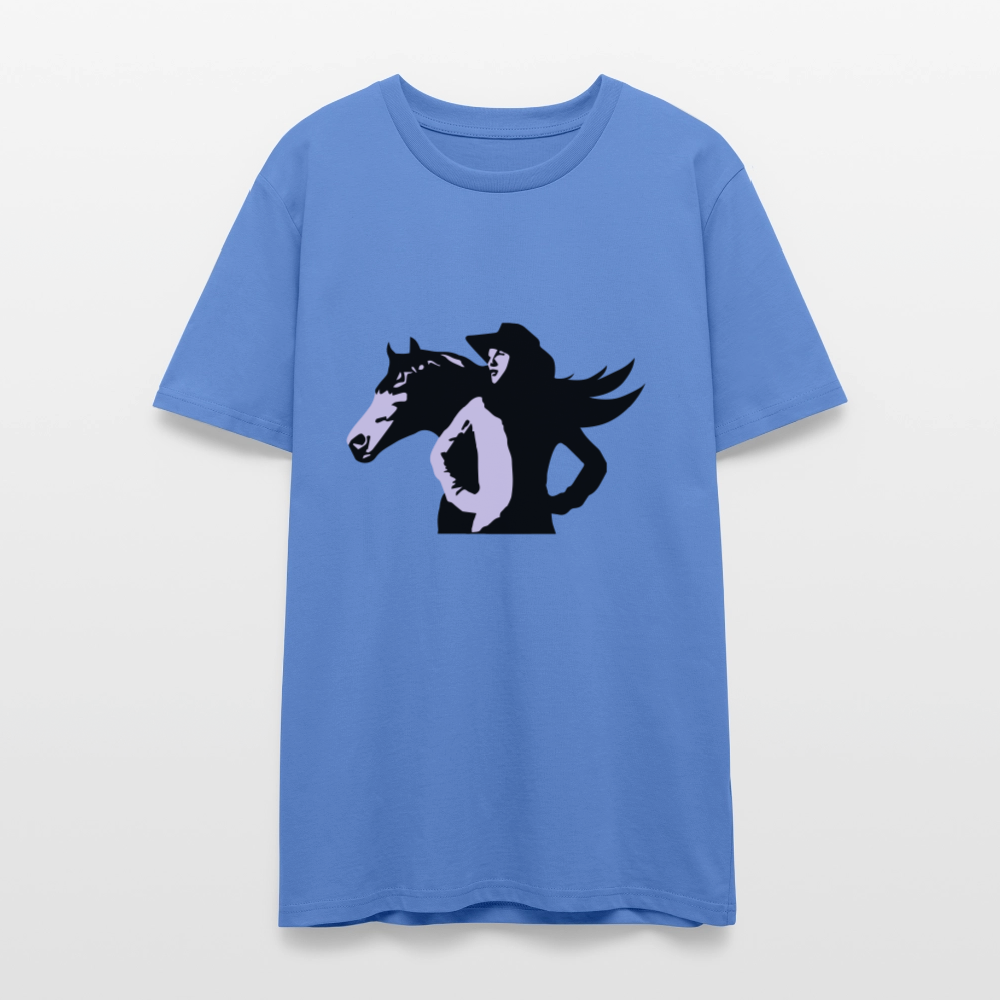 🤠🐴 Cowgirl & Her Horse Unisex Organic T-Shirt – Western Adventure Tee 🌿✨ - bright blue