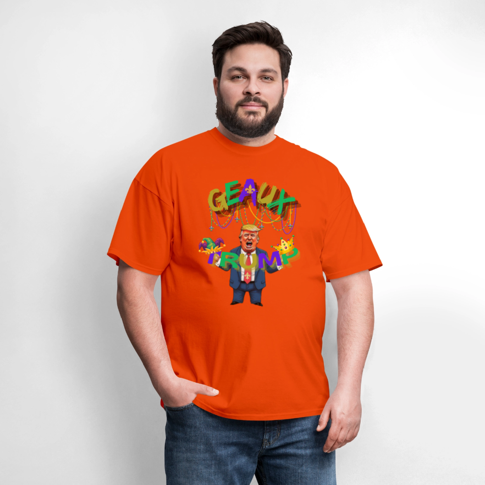 🇺🇸🔥 “Geaux Trump” Unisex T-Shirt 🧡💪 Bold • Patriotic • Statement Tee 🏛️✨ - orange