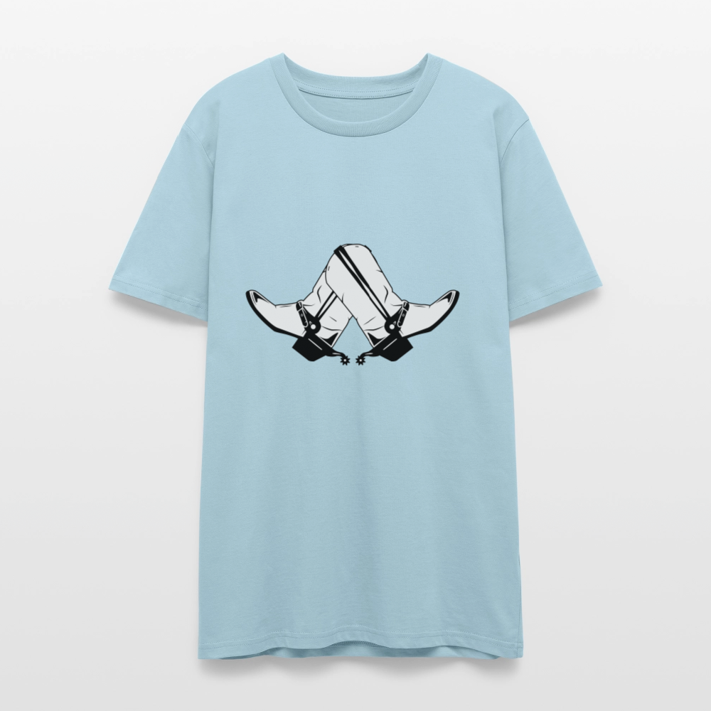 🤠👢 Step Into Style! Cowboy & Cowgirl Boots Unisex Organic T-Shirt 🌿✨ - sky blue