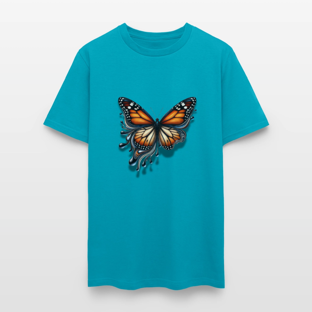 🦋🔥 “Melting Butterfly” Unisex T-Shirt ✨🌈 Bold • Artistic • Trendy 🎨💖 - turquoise