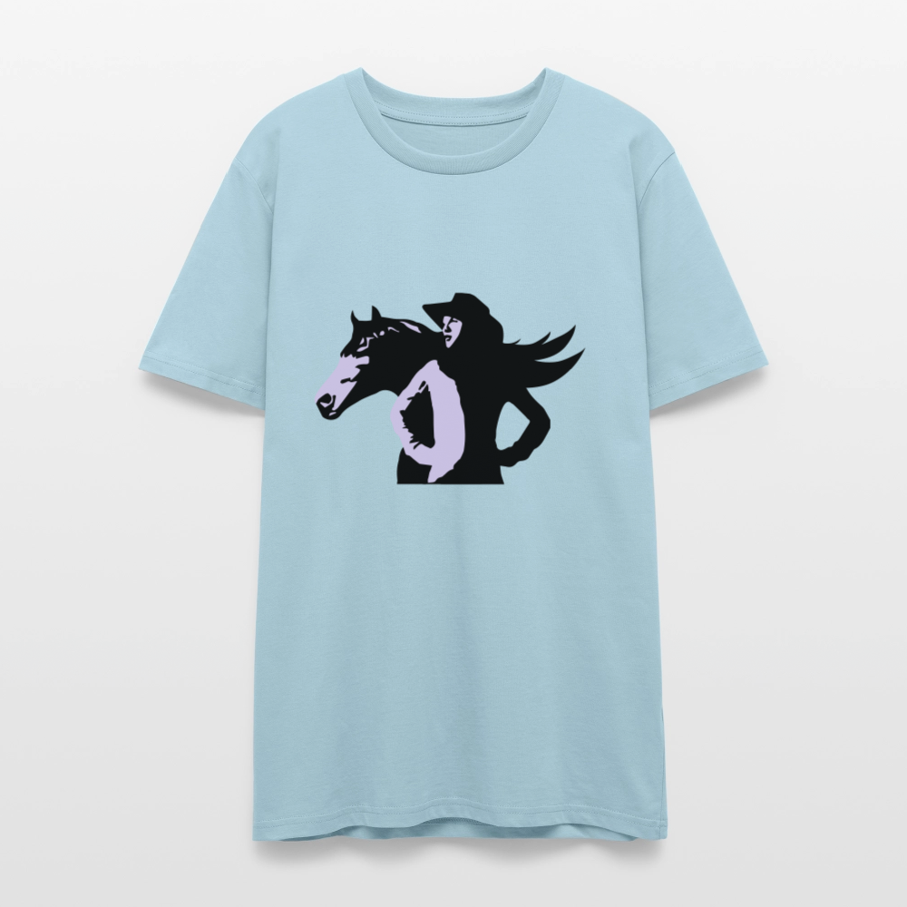 🤠🐴 Cowgirl & Her Horse Unisex Organic T-Shirt – Western Adventure Tee 🌿✨ - sky blue