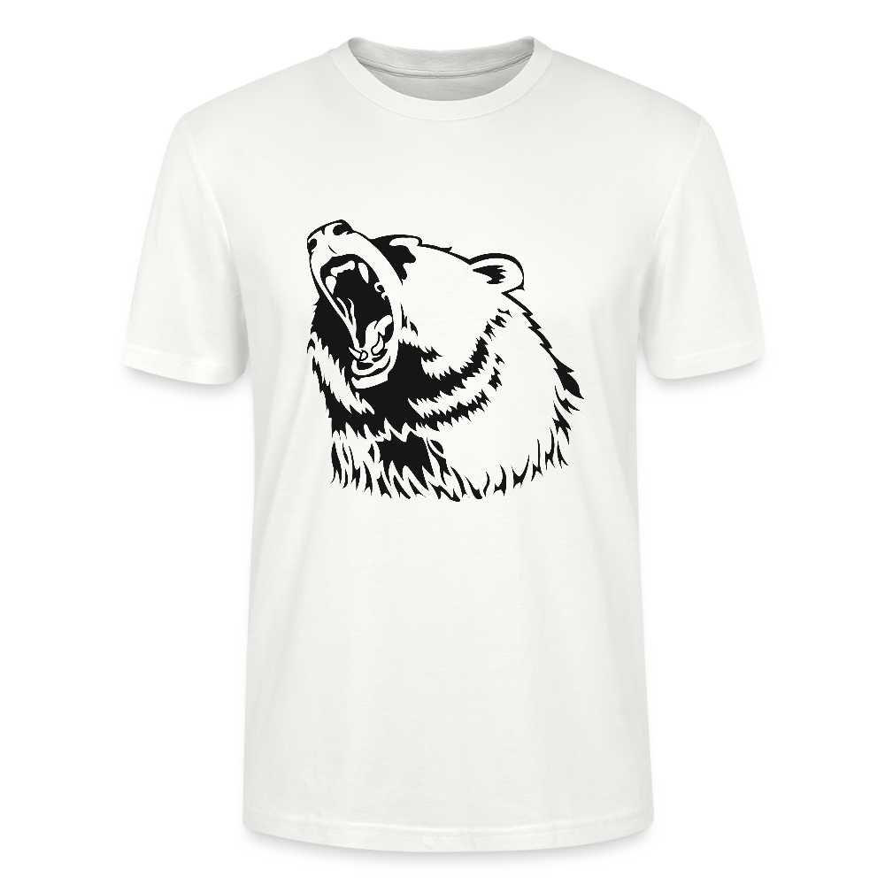 🐻✨ Wild & Bold Unisex Organic T-Shirt – Bear Head Graphic Tee 🌿💪 - white