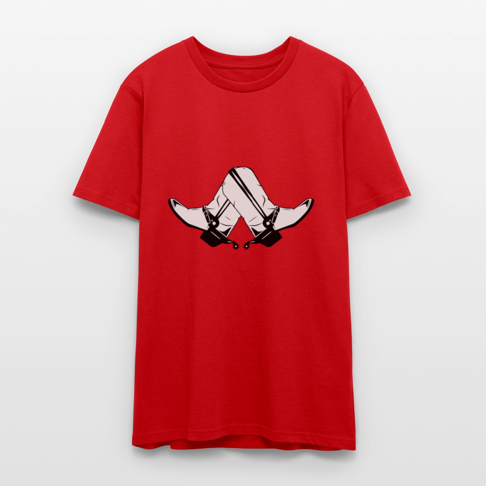 🤠👢 Step Into Style! Cowboy & Cowgirl Boots Unisex Organic T-Shirt 🌿✨ - red