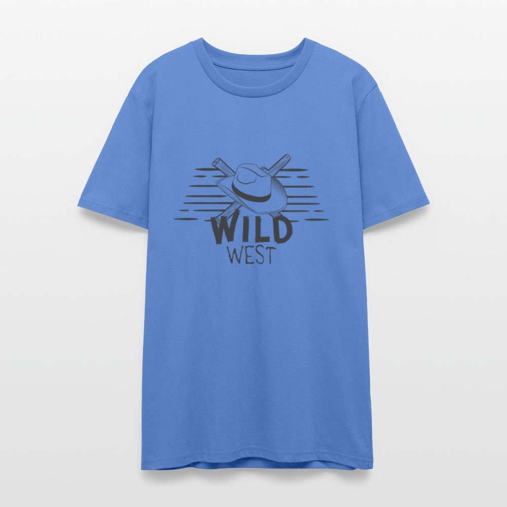 🤠🌵 Wild West Unisex Organic T-Shirt – Adventure Awaits! 🌿✨ - bright blue