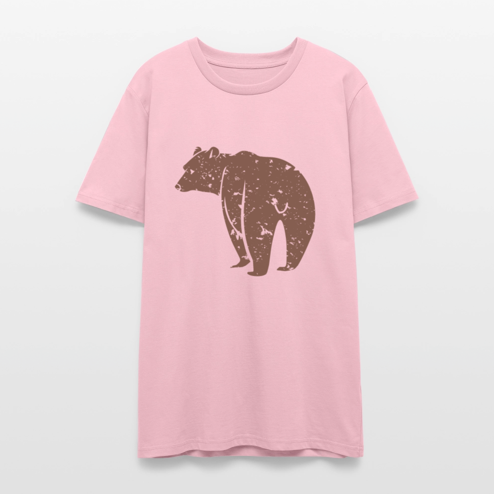 🐻✨ Bold & Wild Unisex Organic T-Shirt – Bear Graphic Tee 🌿💪 - pale pink
