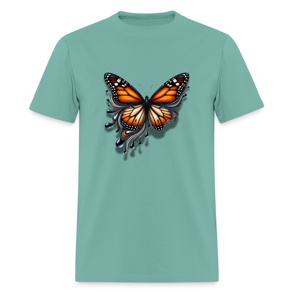 🦋🔥 “Melting Butterfly” Unisex T-Shirt ✨🌈 Bold • Artistic • Trendy 🎨💖 - aquatic