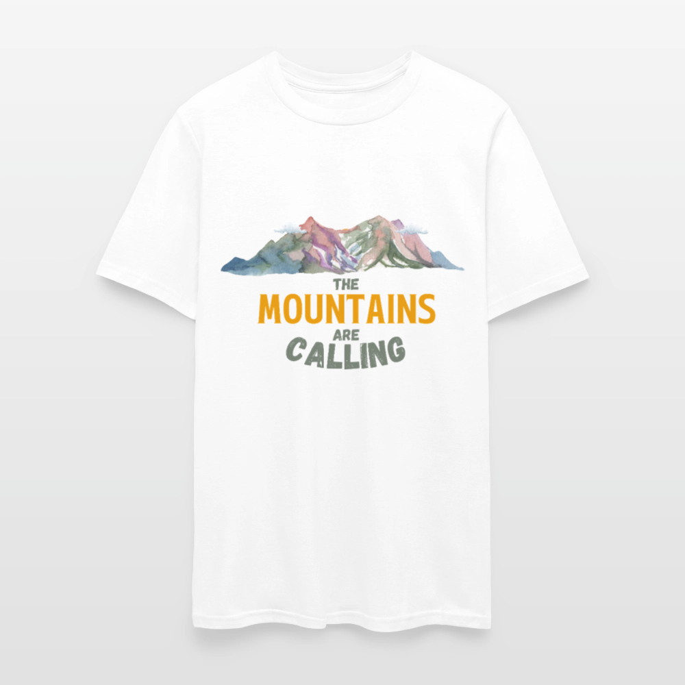 🏔️🌲 “The Mountains Are Calling” Unisex T-Shirt ⛰️✨ Adventure Awaits! 🌄💚 - white