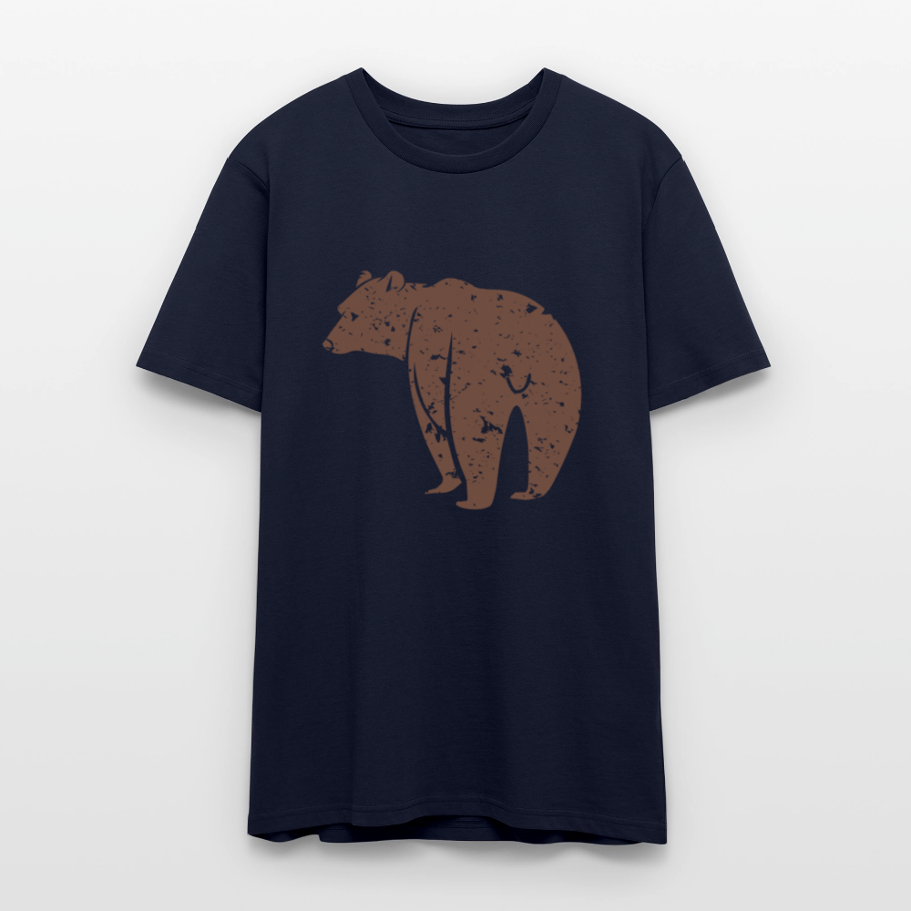 🐻✨ Bold & Wild Unisex Organic T-Shirt – Bear Graphic Tee 🌿💪 - french navy