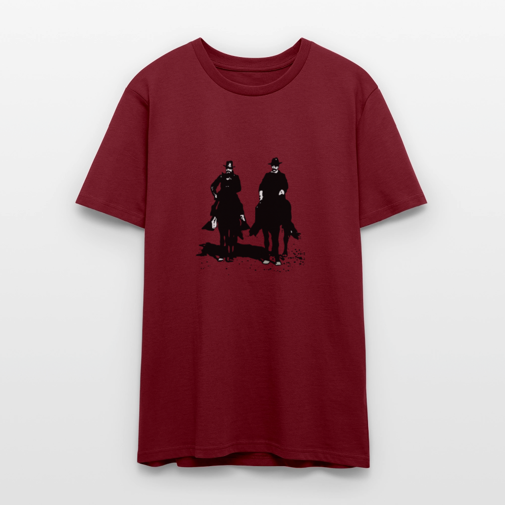 🐎✨ Ride Free Unisex Organic T-Shirt – Horses in Motion Graphic Tee 🌿🤠 - burgundy