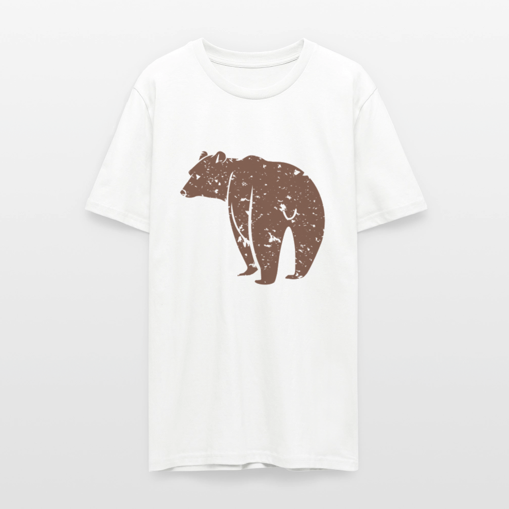 🐻✨ Bold & Wild Unisex Organic T-Shirt – Bear Graphic Tee 🌿💪 - white