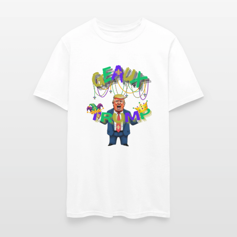 🇺🇸🔥 “Geaux Trump” Unisex T-Shirt 🧡💪 Bold • Patriotic • Statement Tee 🏛️✨ - white
