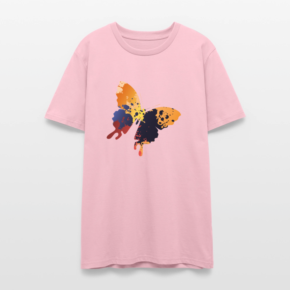 🦋🎨 Colorful & Free Unisex Organic T-Shirt – Painted Butterfly Graphic 🌿✨ - pale pink