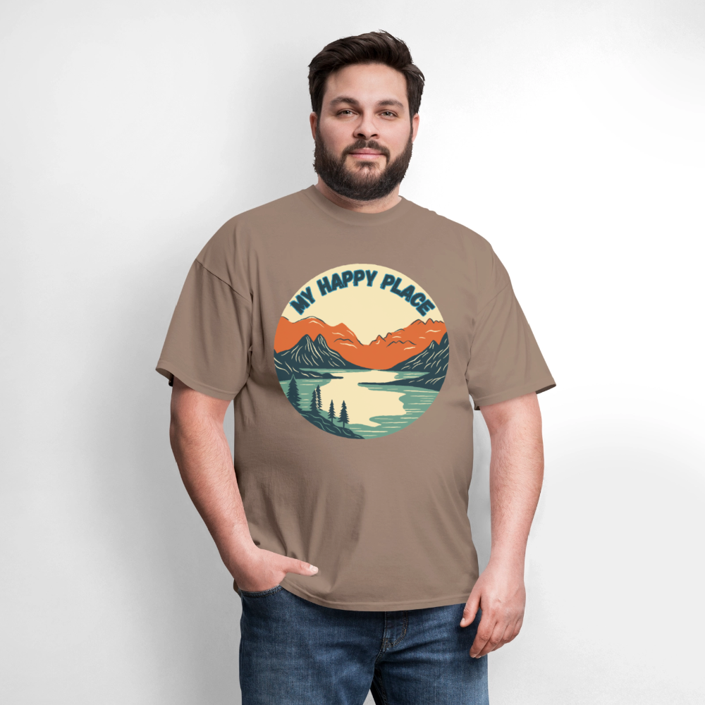 🏔️💚 “The Mountains Are My Happy Place” Unisex T-Shirt 🌲☀️ Peace • Adventure • Pure Joy 🌄✨ - safari
