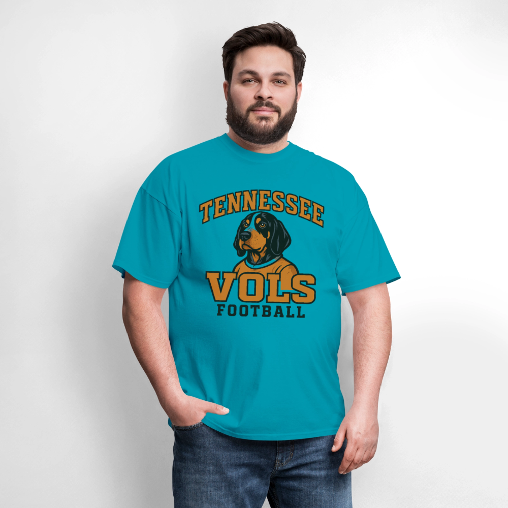 🧡🐾 “Tennessee Vols Football” Unisex T-Shirt with Smokey the Dog 🏈🔥 Big Orange Spirit! 🍊 - turquoise