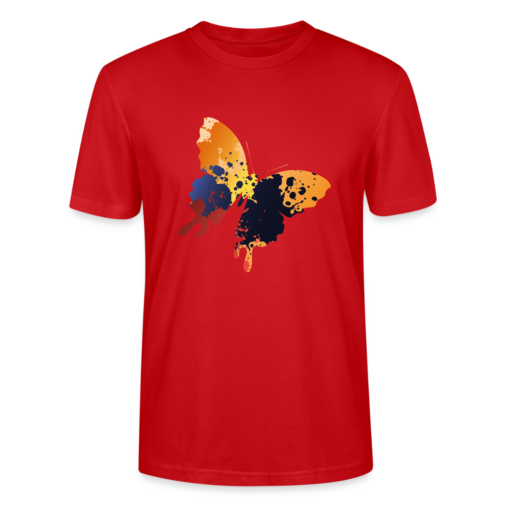 🦋🎨 Colorful & Free Unisex Organic T-Shirt – Painted Butterfly Graphic 🌿✨ - red