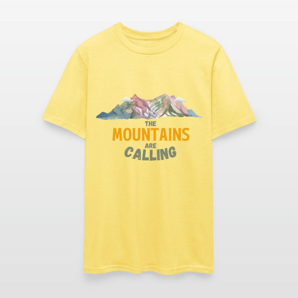 🏔️🌲 “The Mountains Are Calling” Unisex T-Shirt ⛰️✨ Adventure Awaits! 🌄💚 - cornsilk