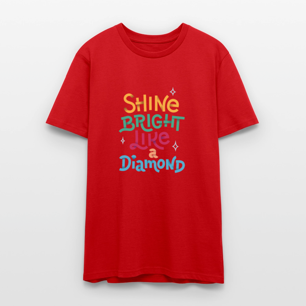💎✨ Shine Bright Like A Diamond Unisex Organic T-Shirt – Sparkle with Confidence! 🌟👕 - red