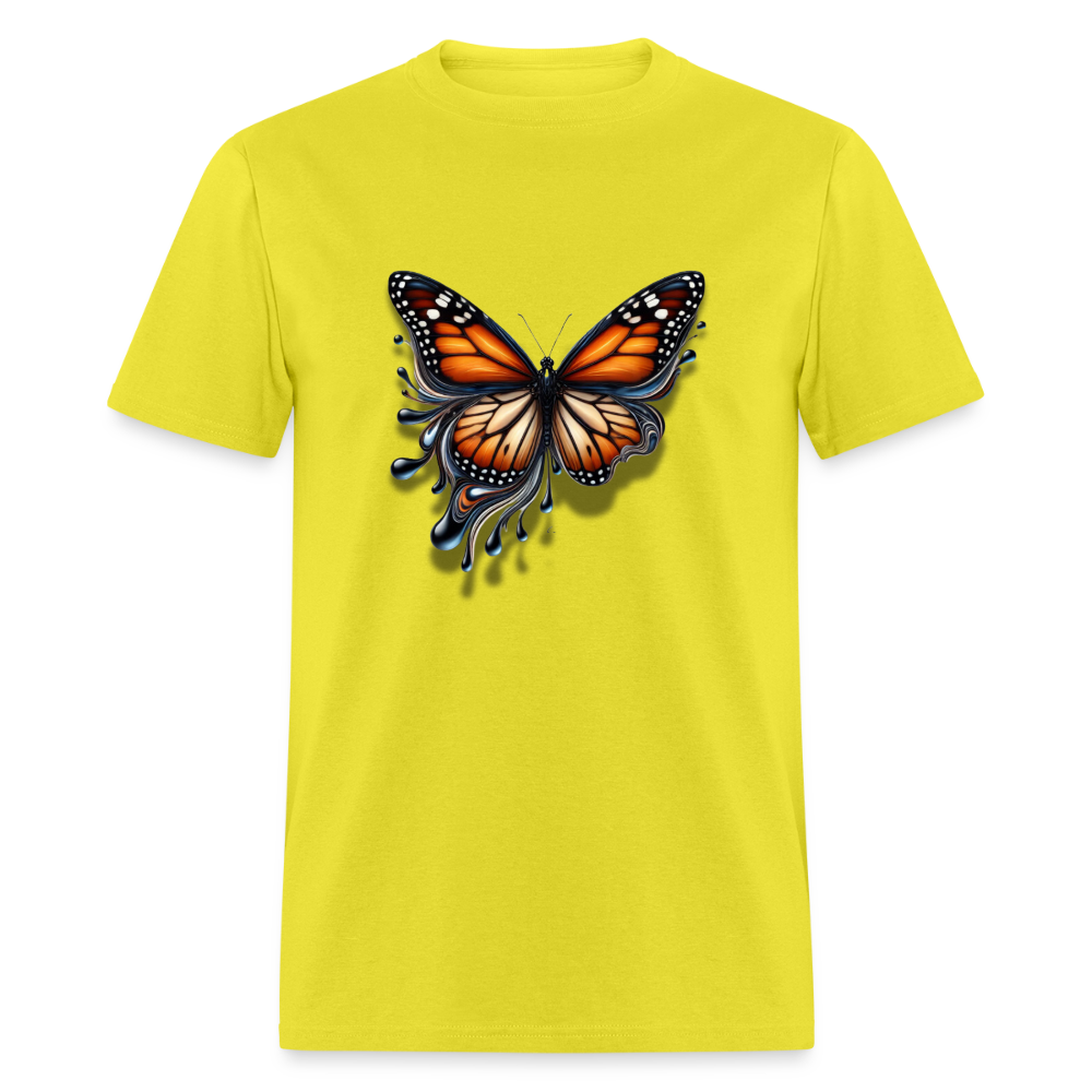 🦋🔥 “Melting Butterfly” Unisex T-Shirt ✨🌈 Bold • Artistic • Trendy 🎨💖 - yellow