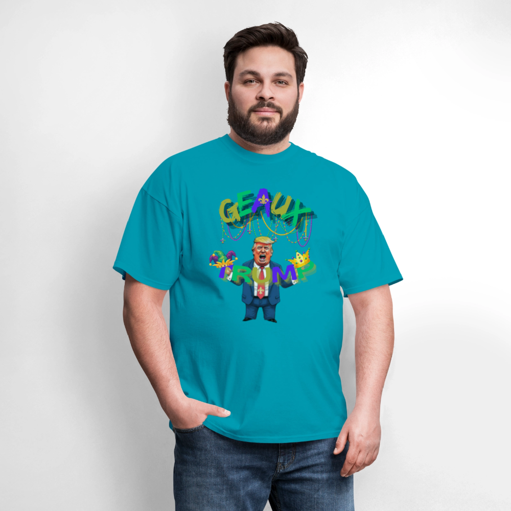 🇺🇸🔥 “Geaux Trump” Unisex T-Shirt 🧡💪 Bold • Patriotic • Statement Tee 🏛️✨ - turquoise