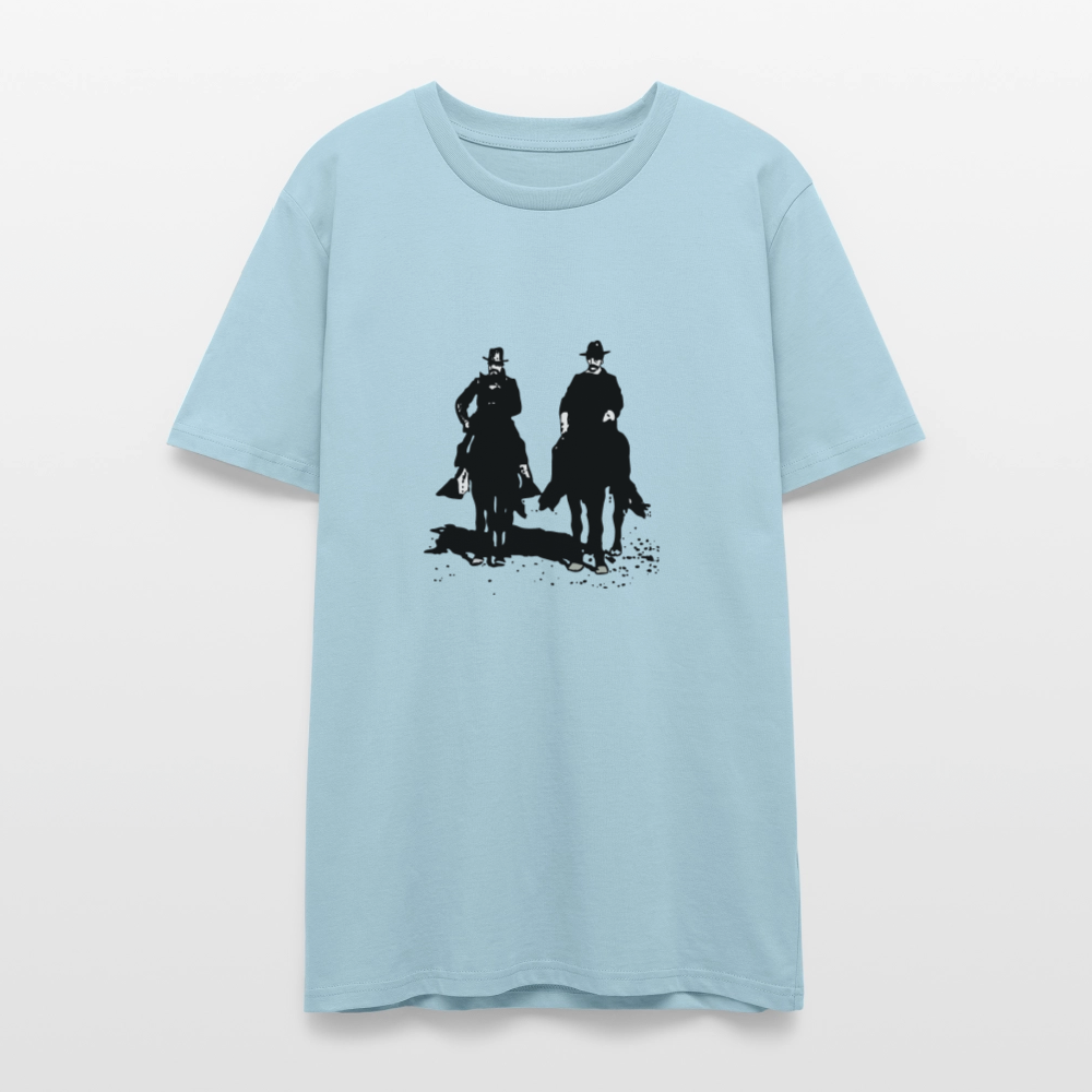 🐎✨ Ride Free Unisex Organic T-Shirt – Horses in Motion Graphic Tee 🌿🤠 - sky blue