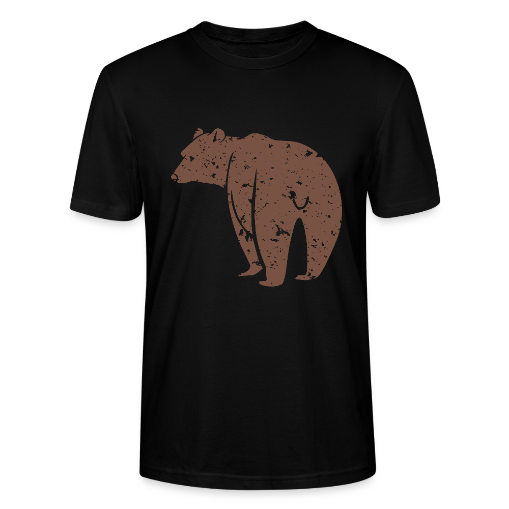 🐻✨ Bold & Wild Unisex Organic T-Shirt – Bear Graphic Tee 🌿💪 - black