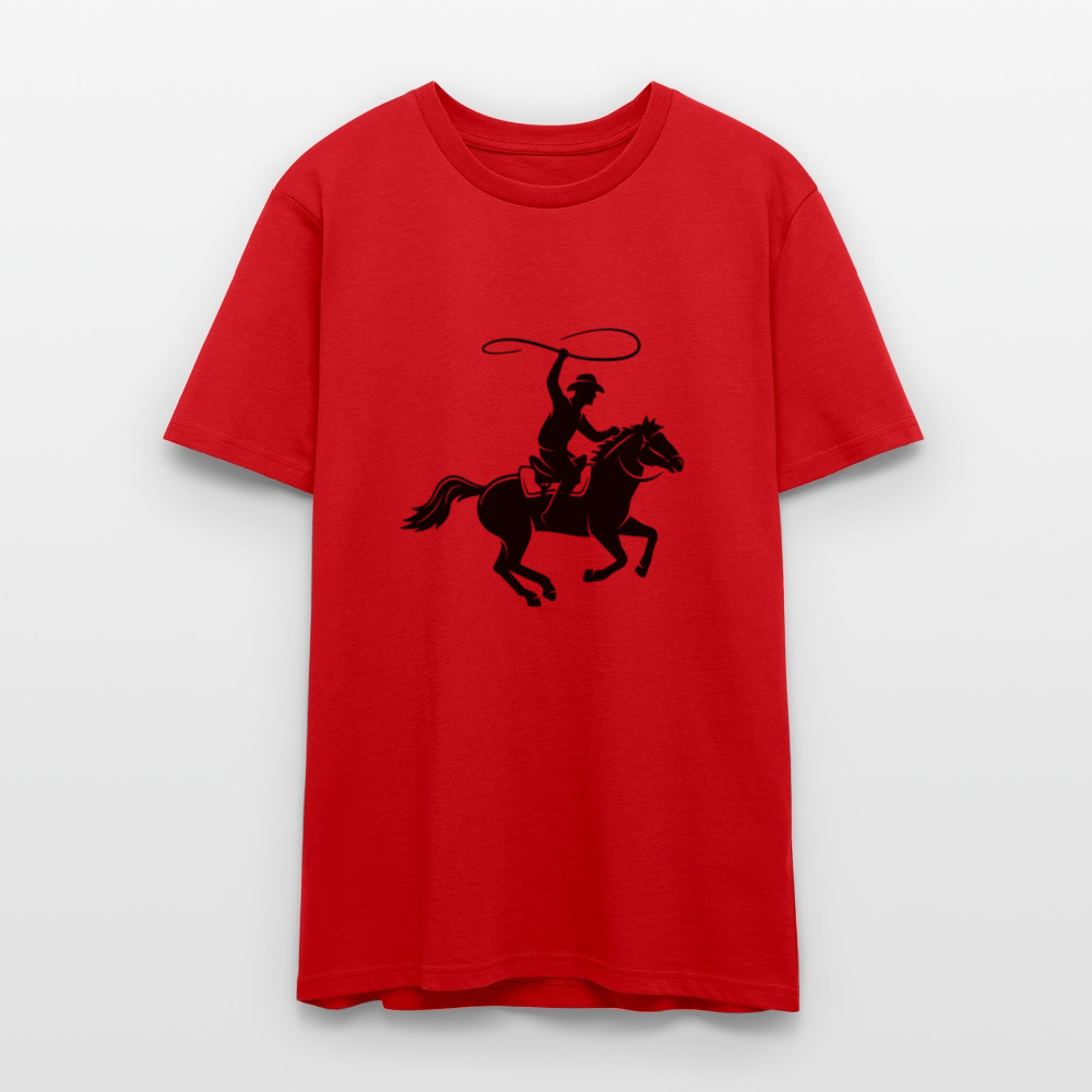 🤠🐴 Western Spirit Unisex Organic T-Shirt – Cowboy Up in Style! 🌾🌅 - red