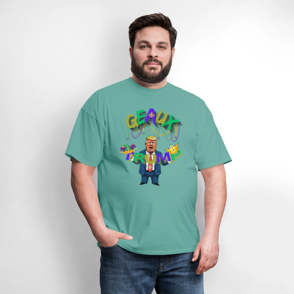 🇺🇸🔥 “Geaux Trump” Unisex T-Shirt 🧡💪 Bold • Patriotic • Statement Tee 🏛️✨ - aquatic