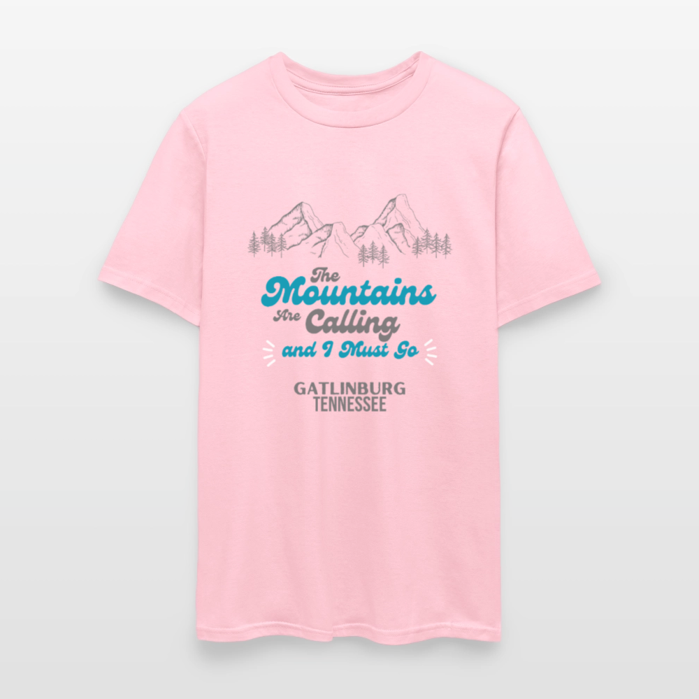 🏔️🌲 “The Mountains Are Calling and I Must Go” Unisex T-Shirt – Gatlinburg, TN 🌄✨ Adventure Awaits! 💚 - pink