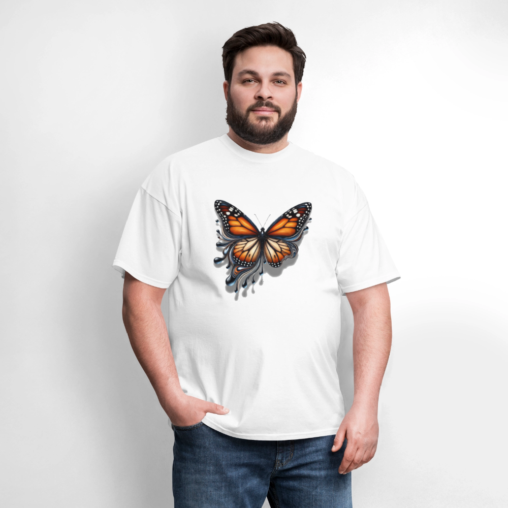 🦋🔥 “Melting Butterfly” Unisex T-Shirt ✨🌈 Bold • Artistic • Trendy 🎨💖 - white