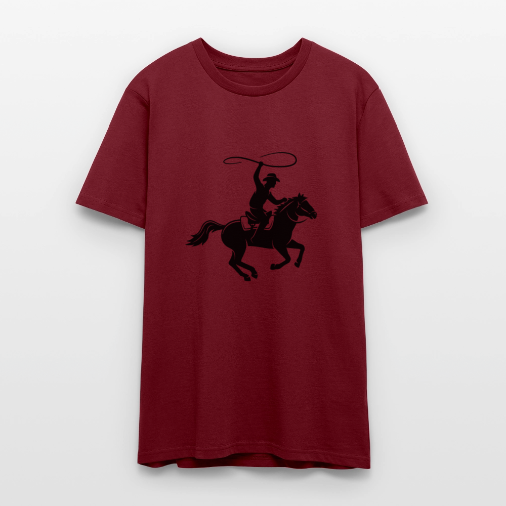 🤠🐴 Western Spirit Unisex Organic T-Shirt – Cowboy Up in Style! 🌾🌅 - burgundy