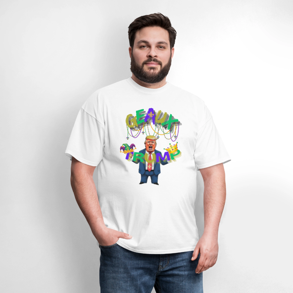 🇺🇸🔥 “Geaux Trump” Unisex T-Shirt 🧡💪 Bold • Patriotic • Statement Tee 🏛️✨ - white
