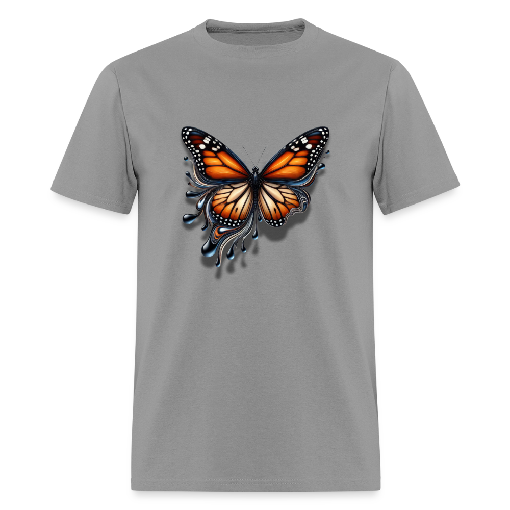 🦋🔥 “Melting Butterfly” Unisex T-Shirt ✨🌈 Bold • Artistic • Trendy 🎨💖 - gravel 