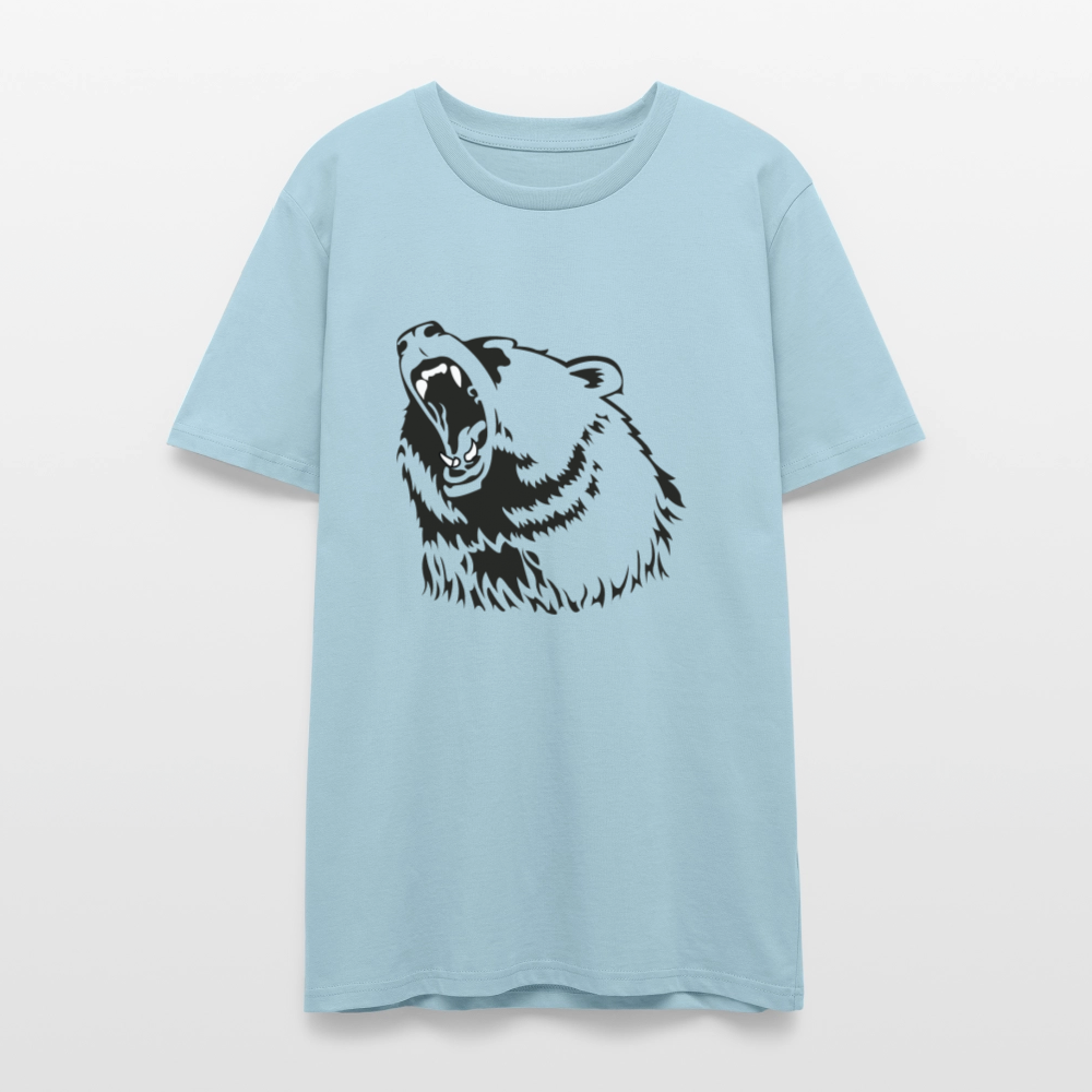 🐻✨ Wild & Bold Unisex Organic T-Shirt – Bear Head Graphic Tee 🌿💪 - sky blue