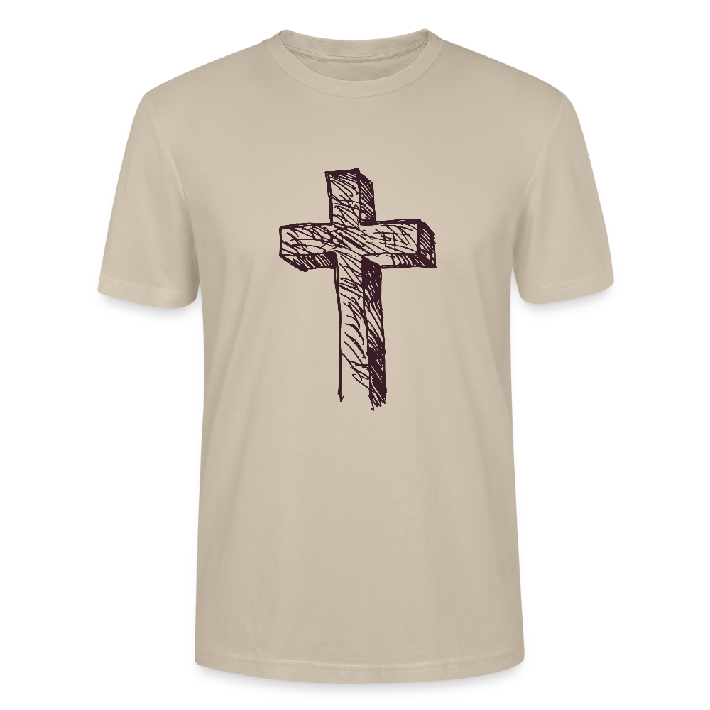 ✝️✨ Faithful & Stylish Unisex Organic T-Shirt – Cross Graphic Tee 🌿💖 - dust