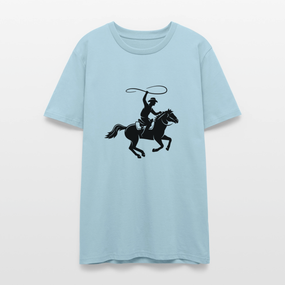 🤠🐴 Western Spirit Unisex Organic T-Shirt – Cowboy Up in Style! 🌾🌅 - sky blue