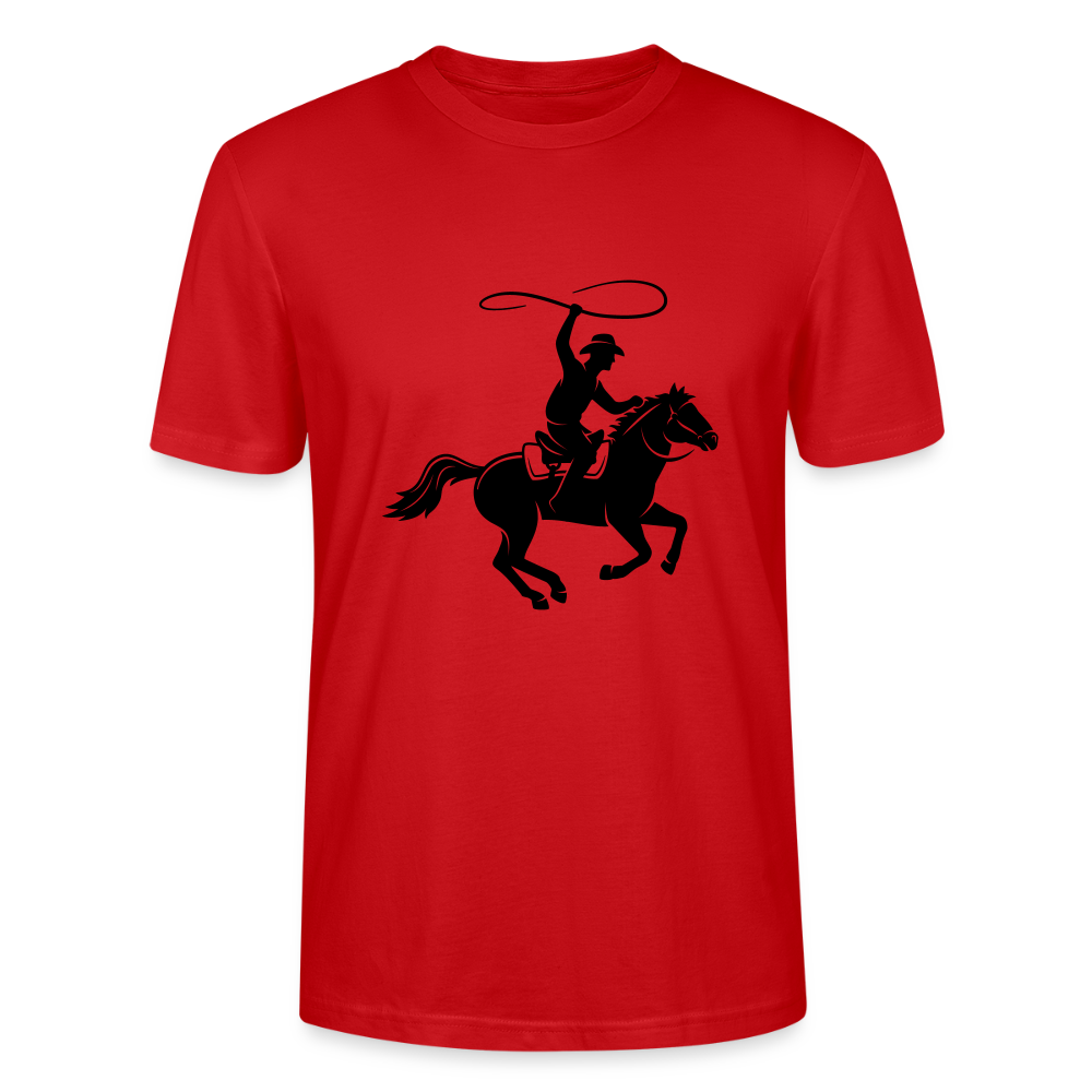 🤠🐴 Western Spirit Unisex Organic T-Shirt – Cowboy Up in Style! 🌾🌅 - red