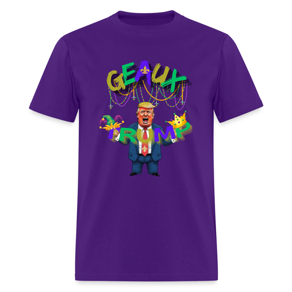 🇺🇸🔥 “Geaux Trump” Unisex T-Shirt 🧡💪 Bold • Patriotic • Statement Tee 🏛️✨ - purple