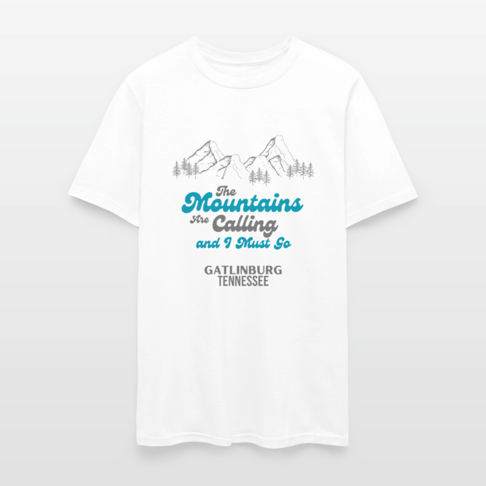 🏔️🌲 “The Mountains Are Calling and I Must Go” Unisex T-Shirt – Gatlinburg, TN 🌄✨ Adventure Awaits! 💚 - white