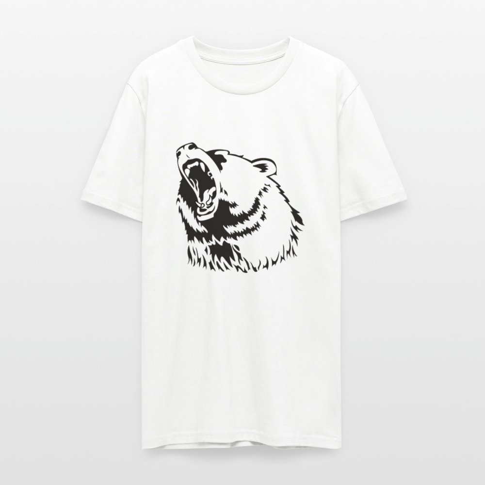🐻✨ Wild & Bold Unisex Organic T-Shirt – Bear Head Graphic Tee 🌿💪 - white
