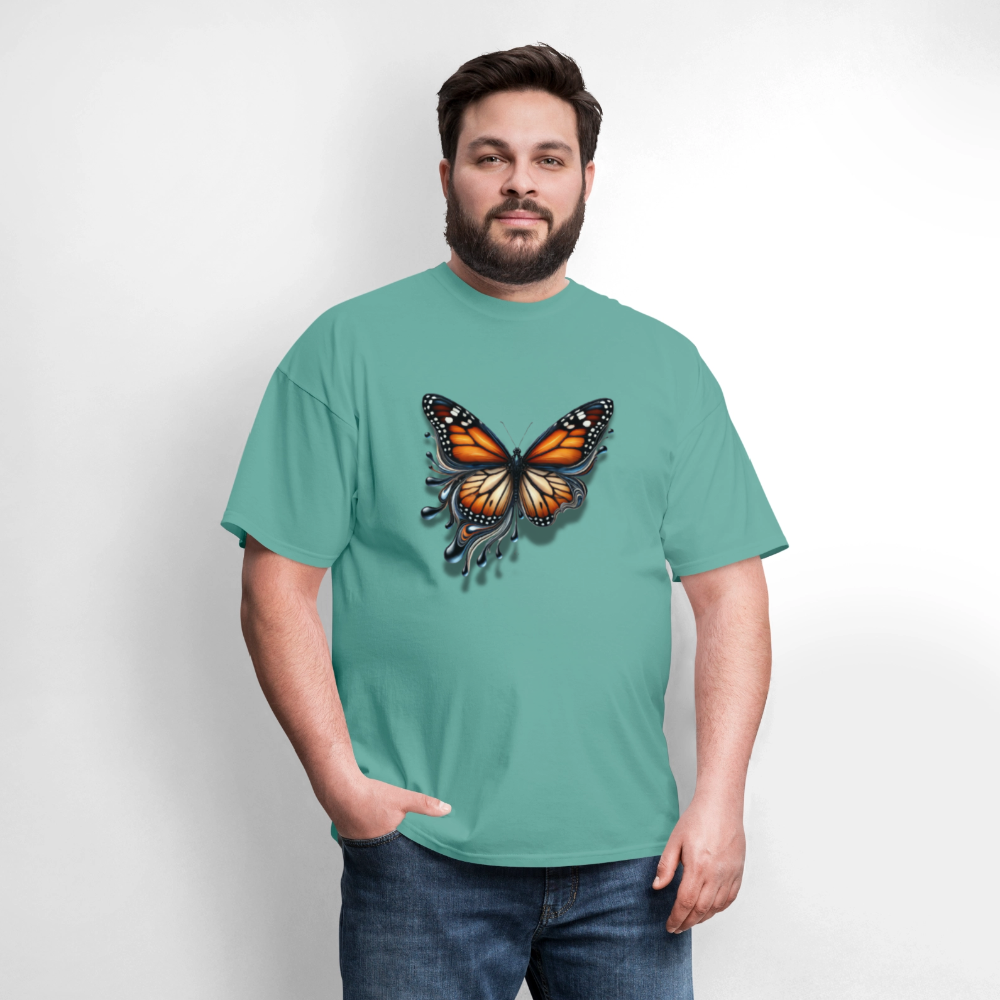 🦋🔥 “Melting Butterfly” Unisex T-Shirt ✨🌈 Bold • Artistic • Trendy 🎨💖 - aquatic