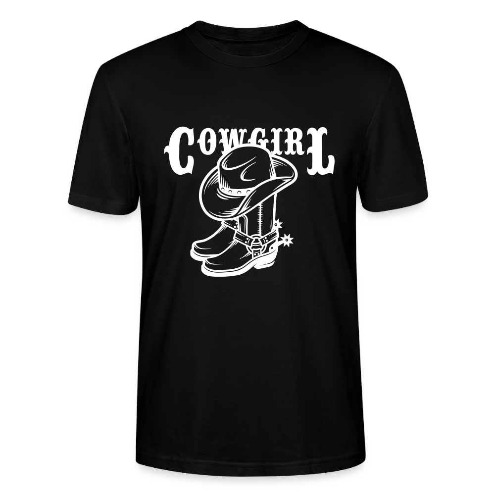 🤠✨ Wild & Free Unisex Organic T-Shirt – “COWGIRL” Graphic Tee 🌿💖 - black