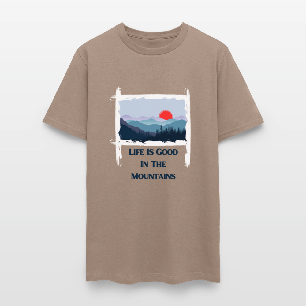 🌄🏕️ “Life is Good in the Mountains” Unisex T-Shirt 🏔️✨ Adventure • Peace • Good Vibes 🌲💚 - safari