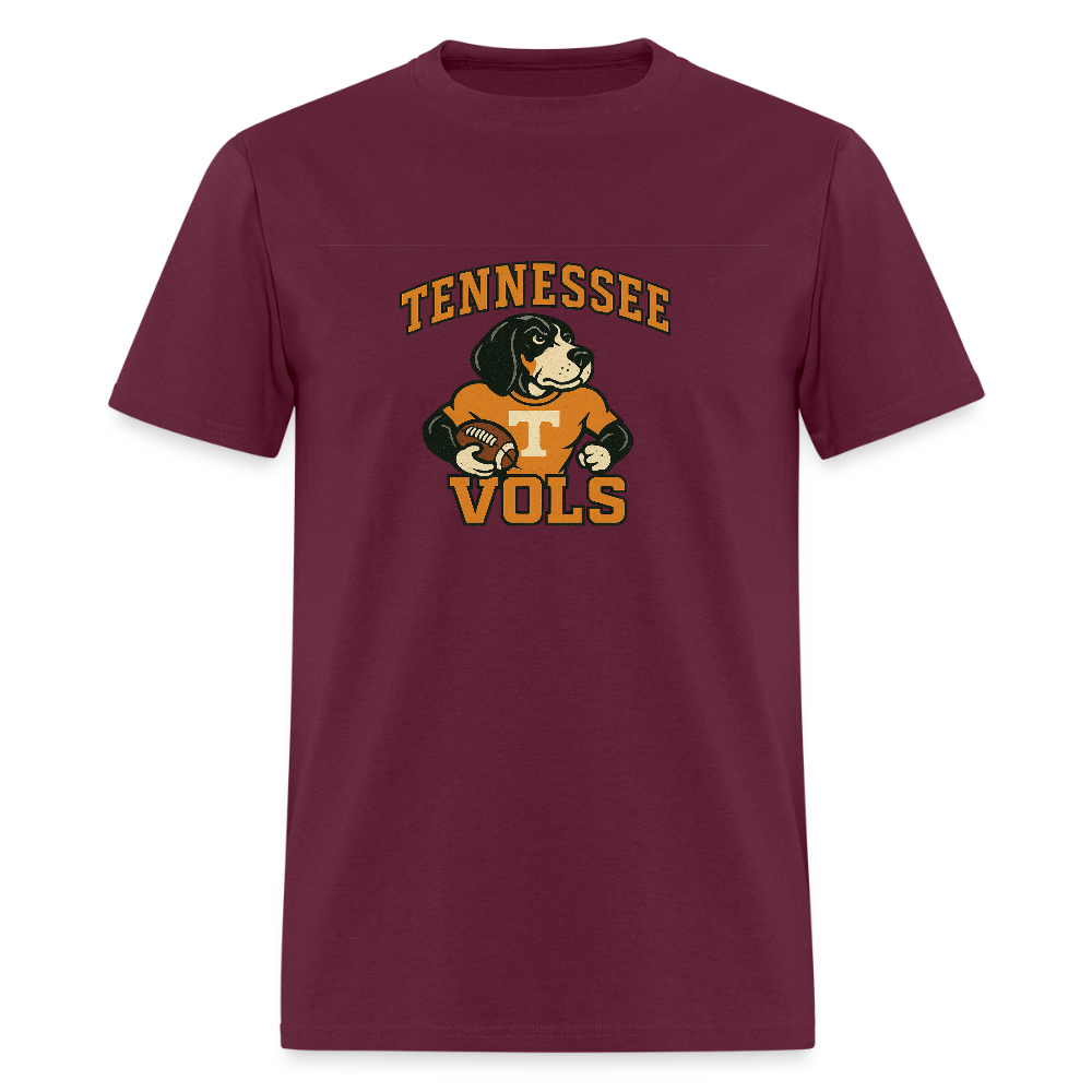 🧡🐾 “Tennessee Vols Football” Unisex T-Shirt Featuring Smokey the Dog 🏈🔥 Big Orange Game Day Vibes! 🍊 - burgundy