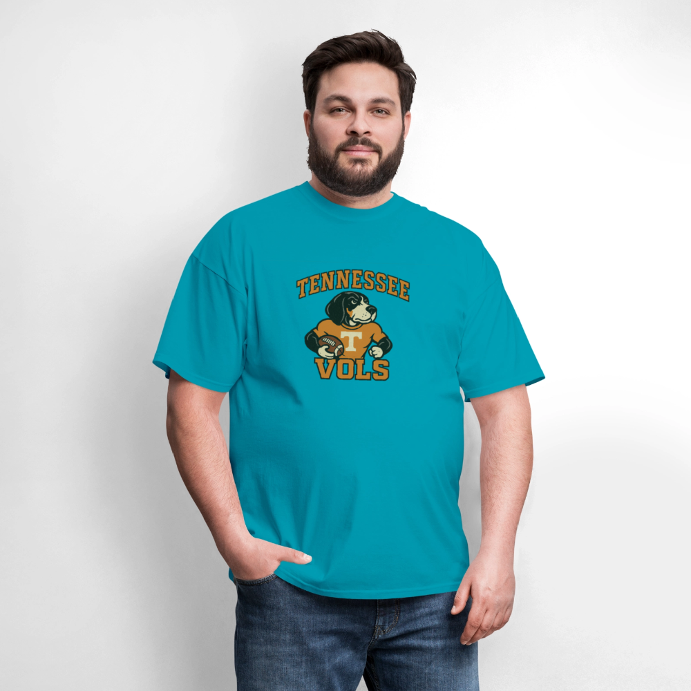 🧡🐾 “Tennessee Vols Football” Unisex T-Shirt Featuring Smokey the Dog 🏈🔥 Big Orange Game Day Vibes! 🍊 - turquoise