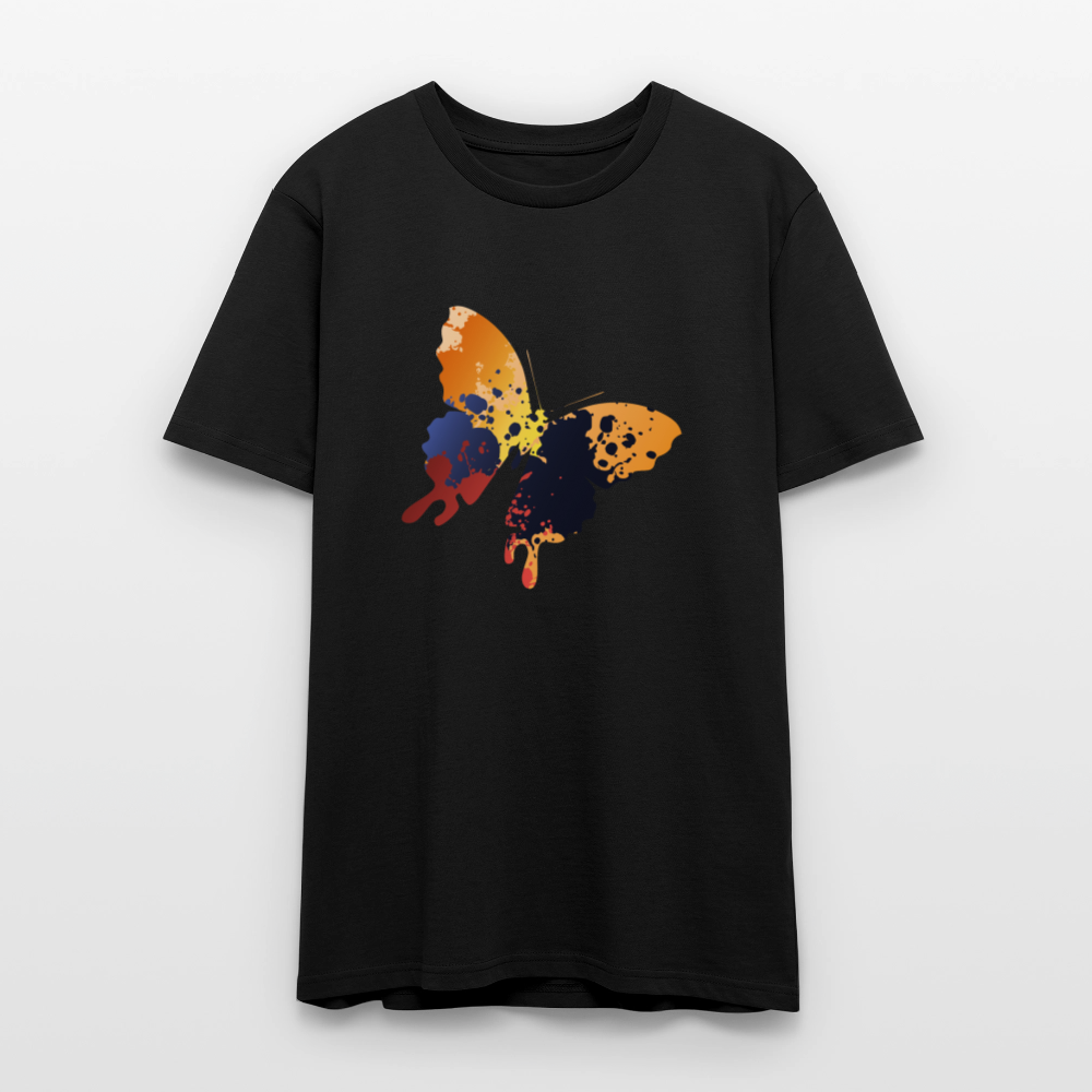 🦋🎨 Colorful & Free Unisex Organic T-Shirt – Painted Butterfly Graphic 🌿✨ - black