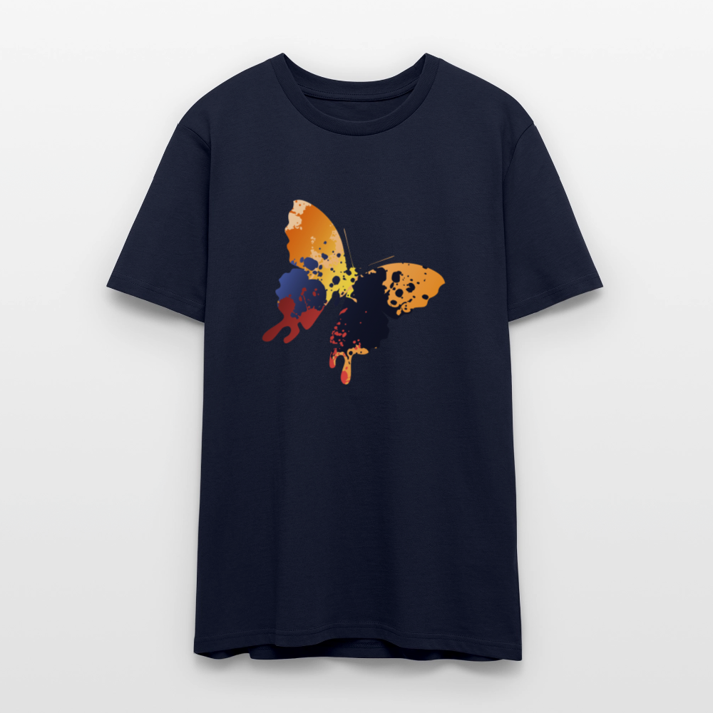 🦋🎨 Colorful & Free Unisex Organic T-Shirt – Painted Butterfly Graphic 🌿✨ - french navy