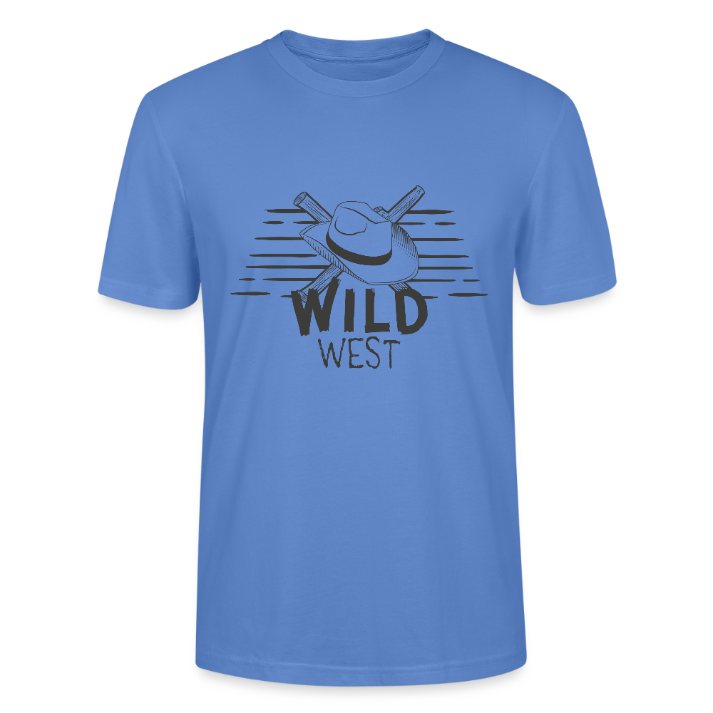 🤠🌵 Wild West Unisex Organic T-Shirt – Adventure Awaits! 🌿✨ - bright blue
